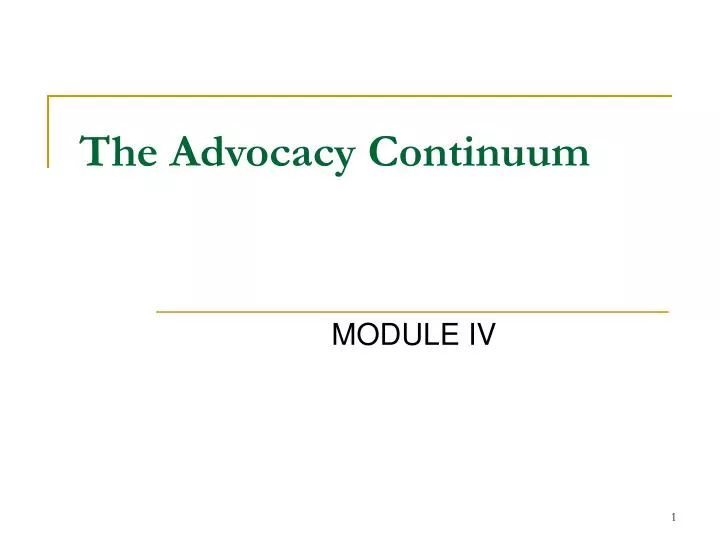 the advocacy continuum
