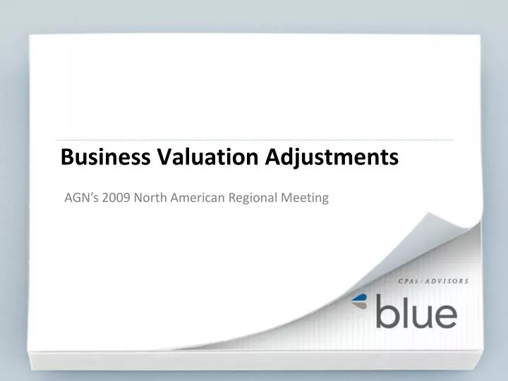 business valuation adjustments