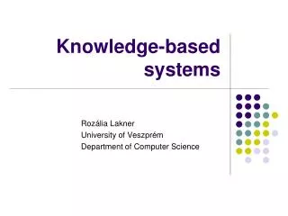 Knowledge-based systems