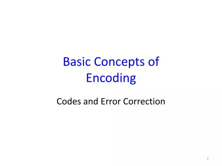 basic concepts of encoding