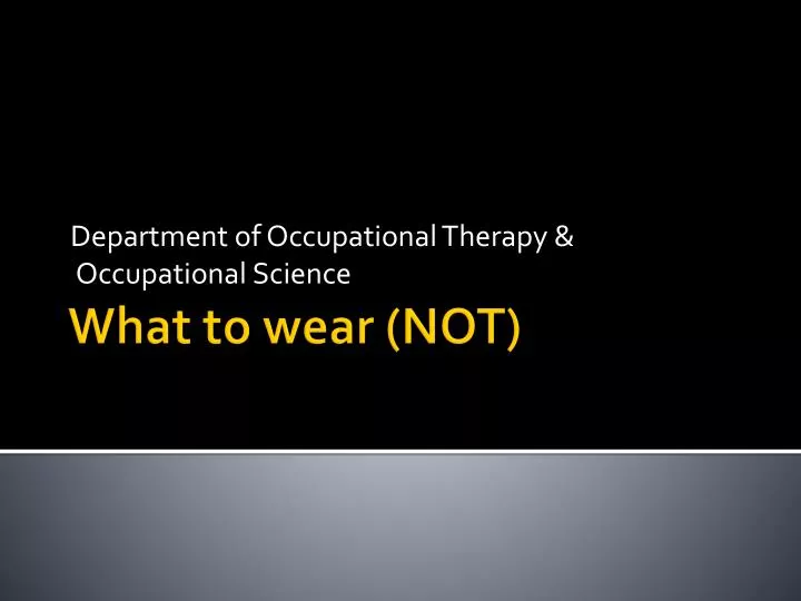 department of occupational therapy occupational science