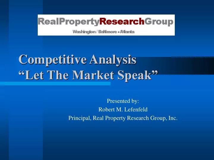 competitive analysis let the market speak