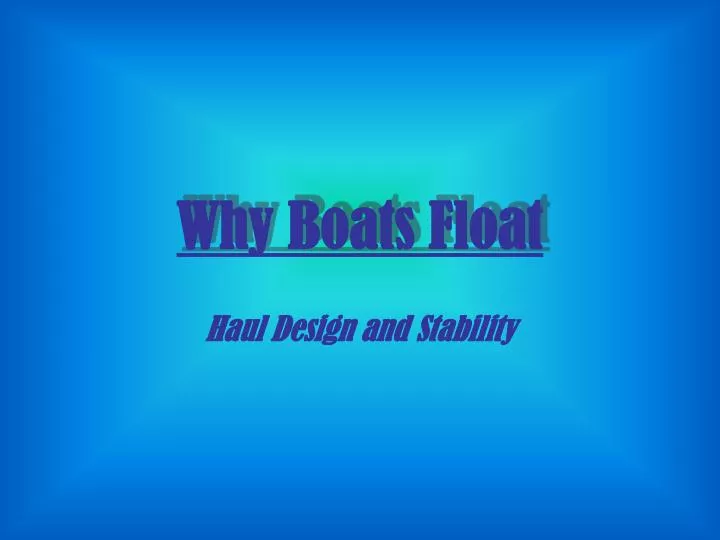 why boats float
