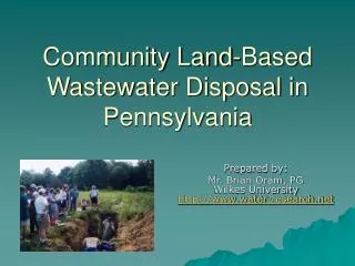 Community Land-Based Wastewater Disposal in Pennsylvania
