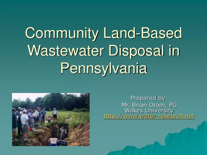 community land based wastewater disposal in pennsylvania