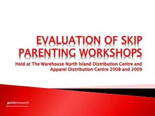 Evaluation of SKIP Parenting Workshops
