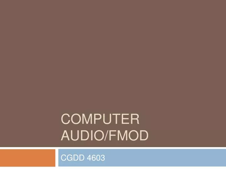 computer audio fmod