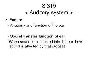 S 319 &lt; Auditory system &gt;