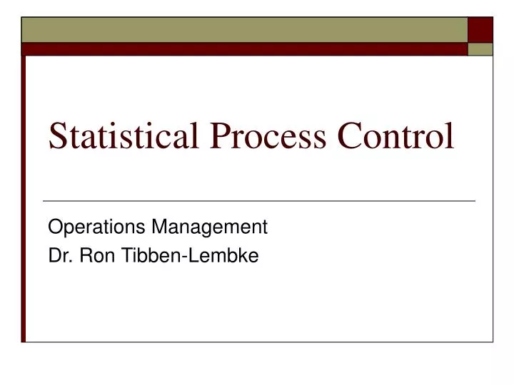 statistical process control