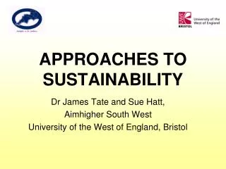 APPROACHES TO SUSTAINABILITY