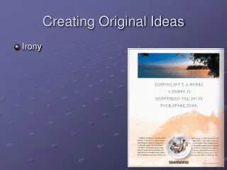 Creating Original Ideas