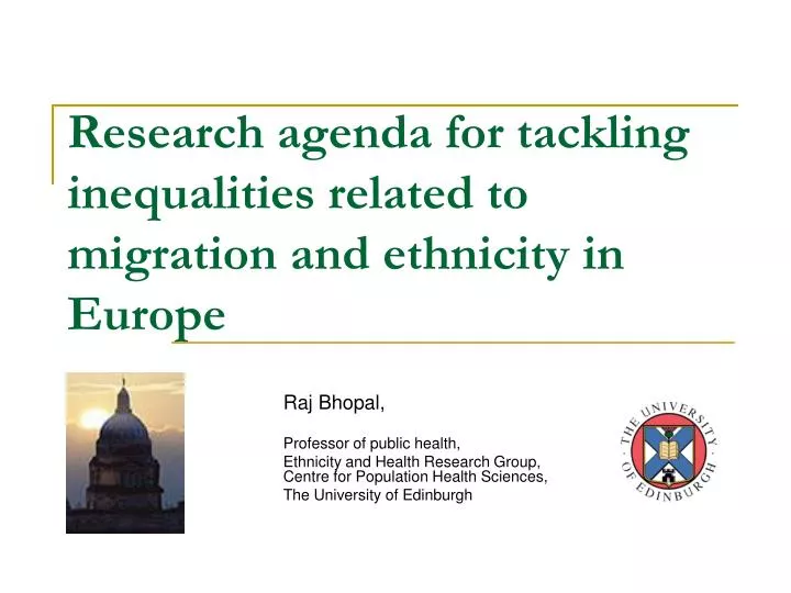 research agenda for tackling inequalities related to migration and ethnicity in europe