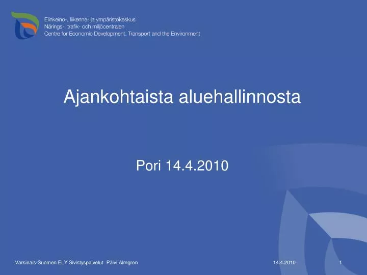 ajankohtaista aluehallinnosta