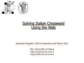 Solving Italian Crossword Using the Web