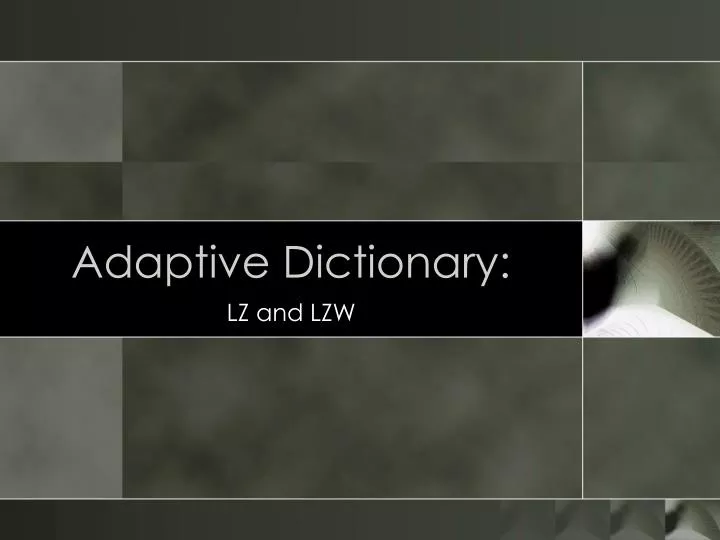 adaptive dictionary