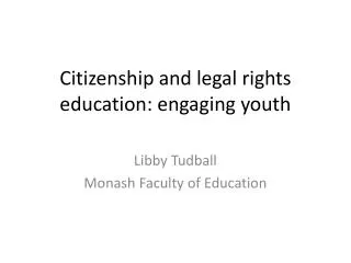 Citizenship and legal rights education: engaging youth