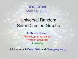 Universal Random Semi-Directed Graphs