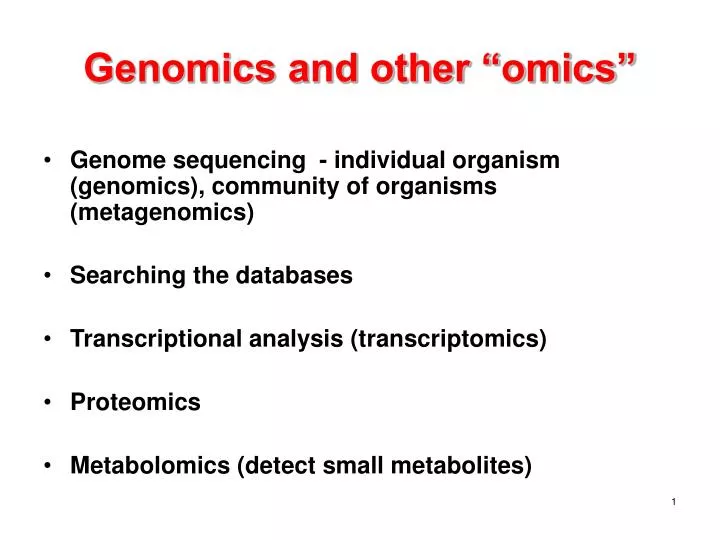 genomics and other omics