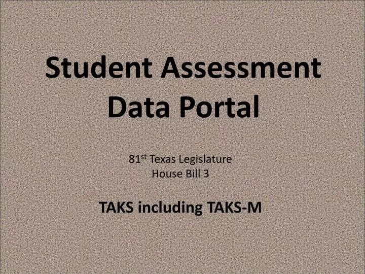 student assessment data portal