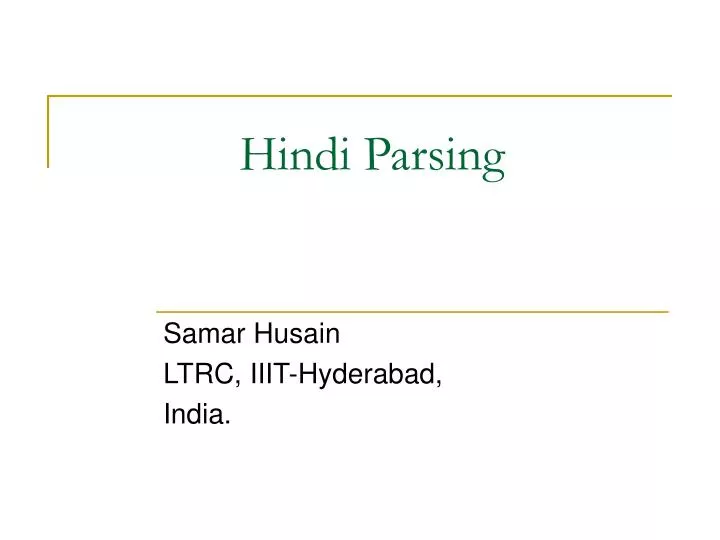 hindi parsing