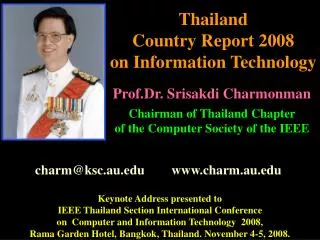 Thailand Country Report 2008 on Information Technology