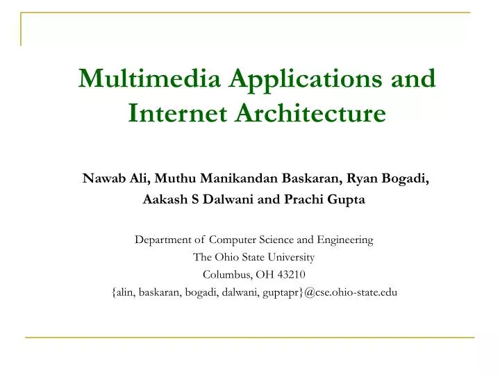 multimedia applications and internet architecture