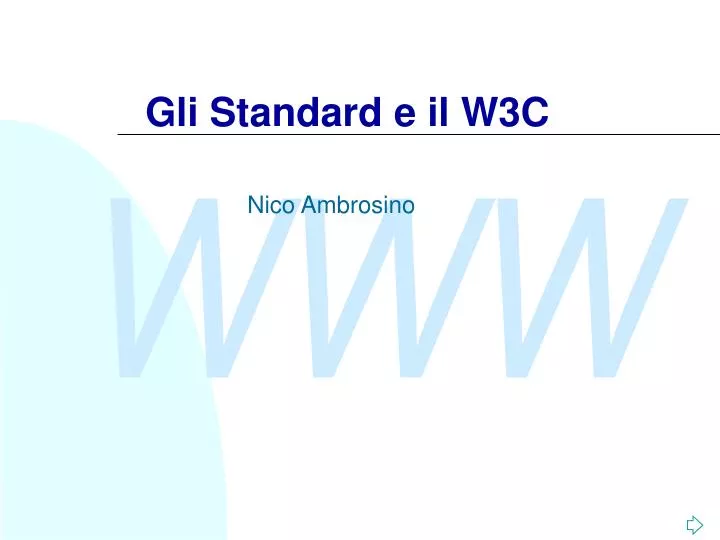 gli standard e il w3c