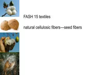 FASH 15 textiles natural cellulosic fibers—seed fibers