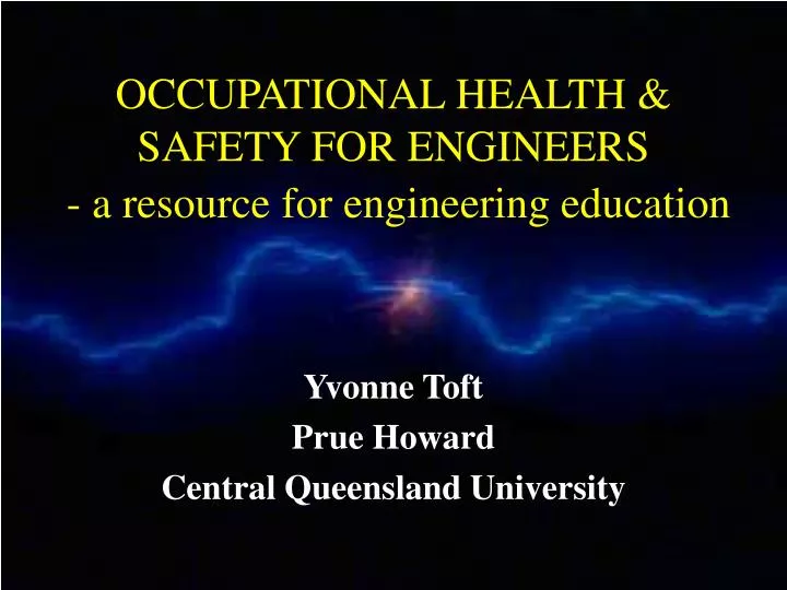 occupational health safety for engineers a resource for engineering education