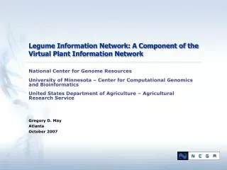 Legume Information Network: A Component of the Virtual Plant Information Network