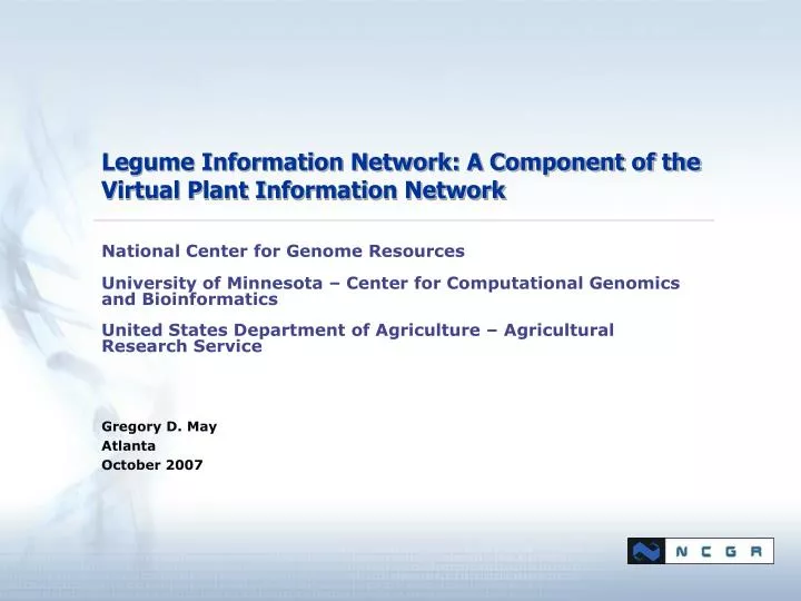legume information network a component of the virtual plant information network