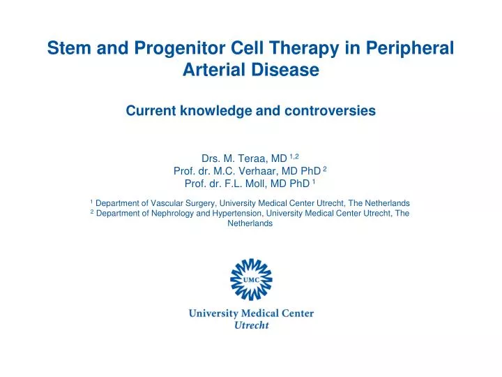 stem and progenitor cell therapy in peripheral arterial disease current knowledge and controversies