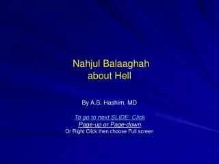 Nahjul Balaaghah about Hell
