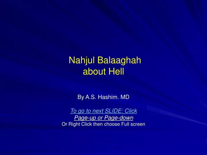 nahjul balaaghah about hell
