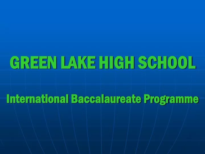 green lake high school