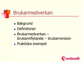 Brukarmedverkan