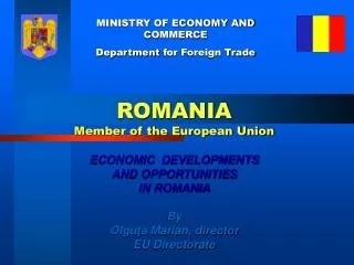 MINISTRY OF ECONOMY AND COMMERCE Department for Foreign Trade