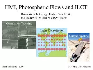 HMI, Photospheric Flows and ILCT