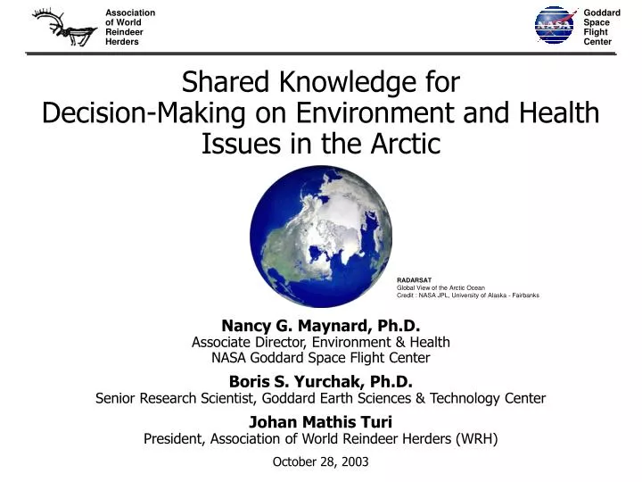 shared knowledge for decision making on environment and health issues in the arctic