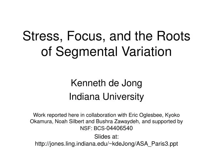 stress focus and the roots of segmental variation