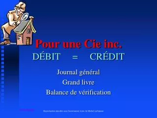 pour une cie inc d bit cr dit