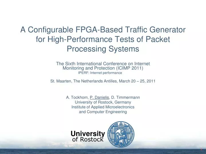 a configurable fpga based traffic generator for high performance tests of packet processing systems