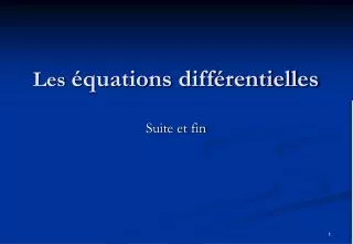 les quations diff rentielles
