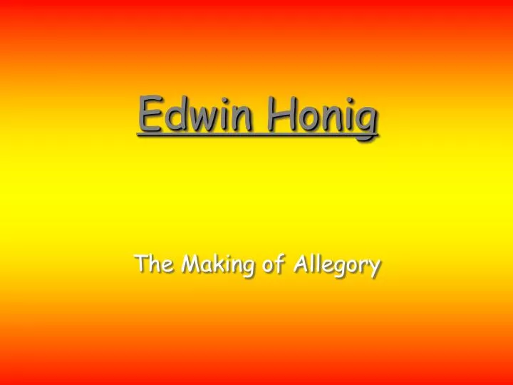 edwin honig