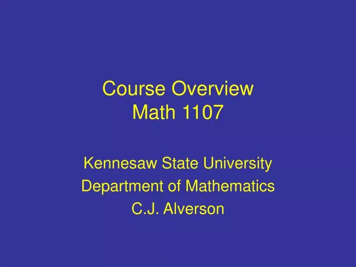 course overview math 1107
