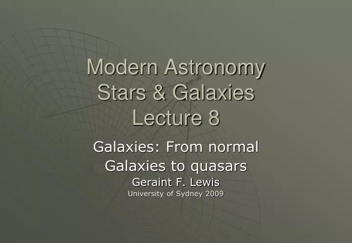 modern astronomy stars galaxies lecture 8