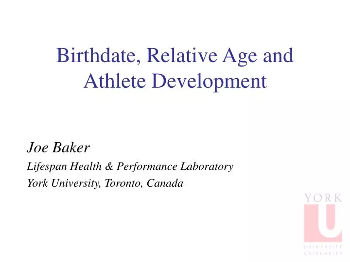 birthdate relative age and athlete development