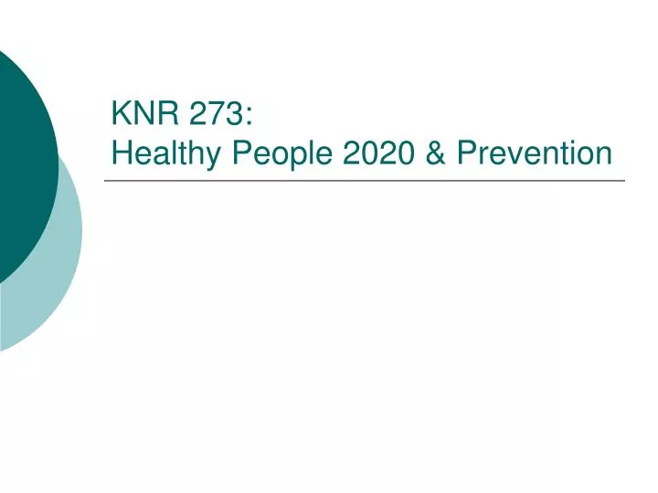knr 273 healthy people 2020 prevention