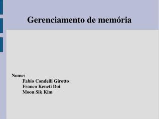 Gerenciamento de memória