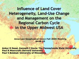 Influence of Land Cover Heterogeneity, Land-Use Change and Management on the Regional Carbon Cycle in the Upper Midwest